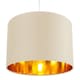 image 6 of Contemporary Cream Cotton 10 Table/Pendant Lamp Shade with Shiny Copper Inner | Cream
