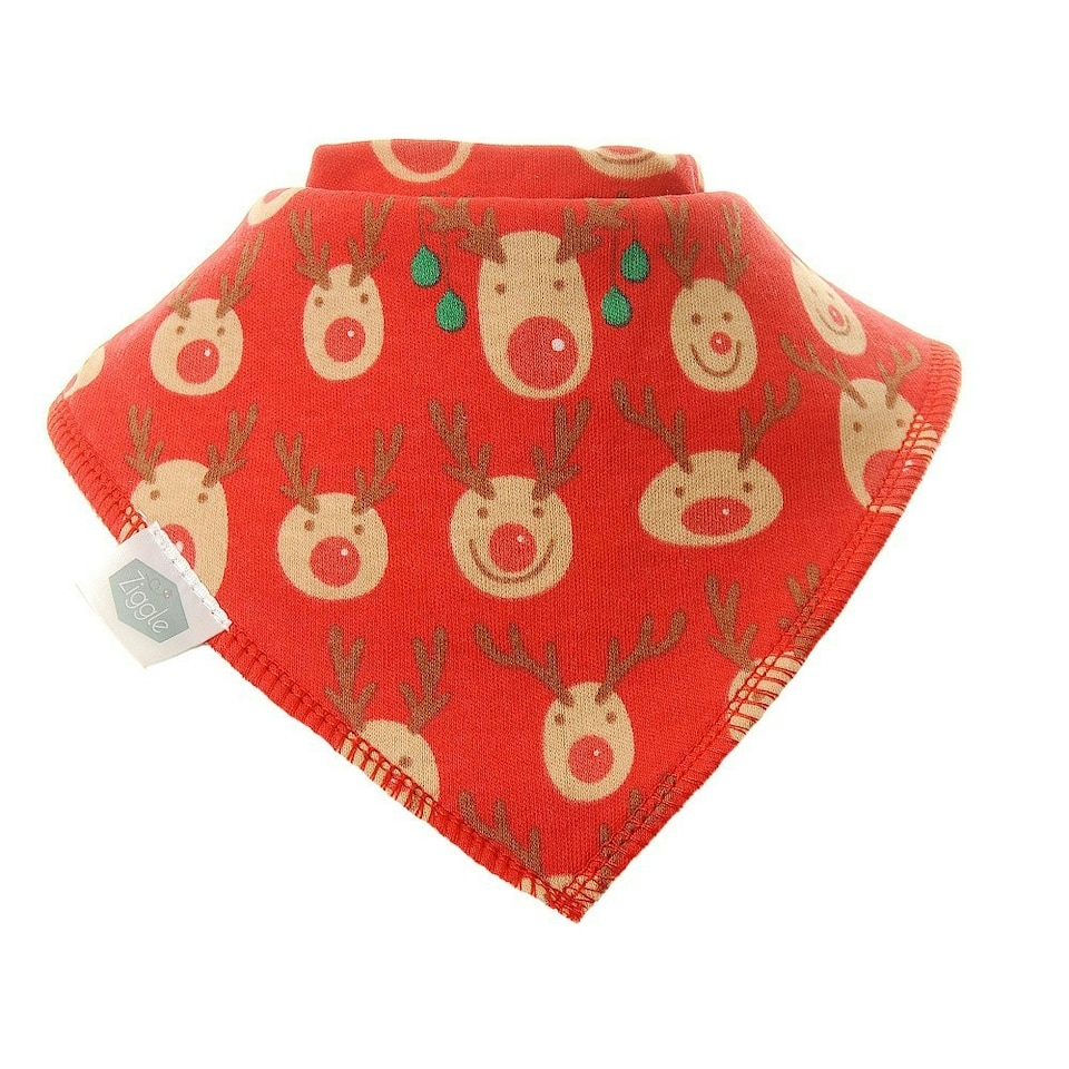 image 1 of Ziggle Bandana Dribble Bibs Christmas Pack of 4 | Red | One Size | 4