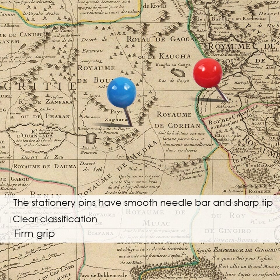 image 1 of Pack of 100 Assorted Colour Map Pins 5mm