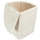 image 3 of Large Corner White Wash Laundry Basket with a White Lining | White | White