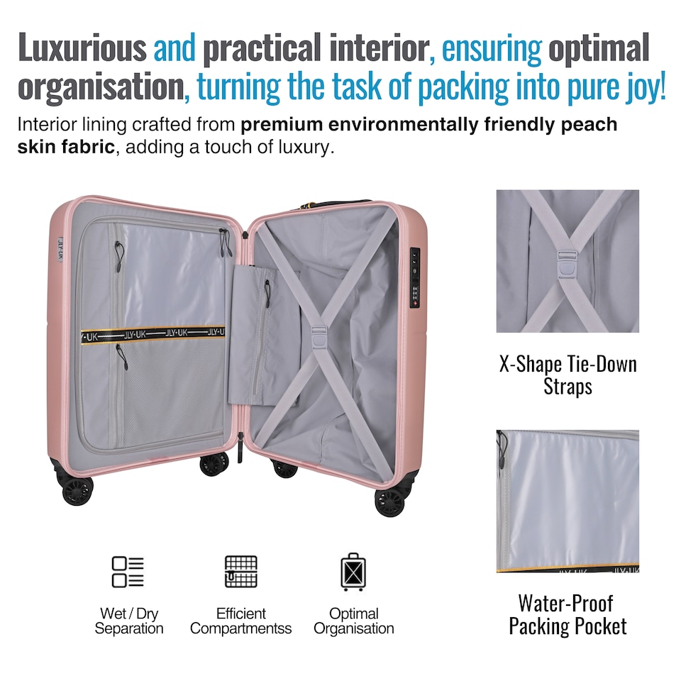 image 1 of 3 Piece Suitcase Set | Vanity Case + Cabin + Expandable Large Luggage