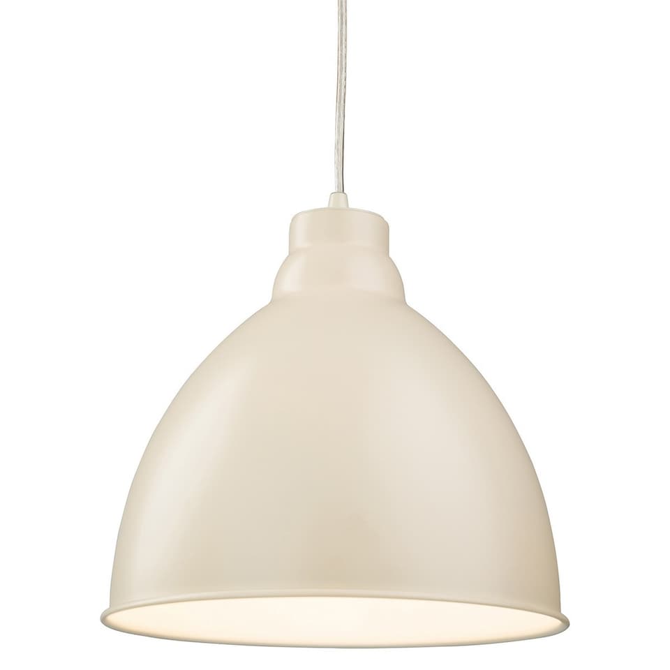 Union 1 Light Dome Ceiling Pendant Cream, E27