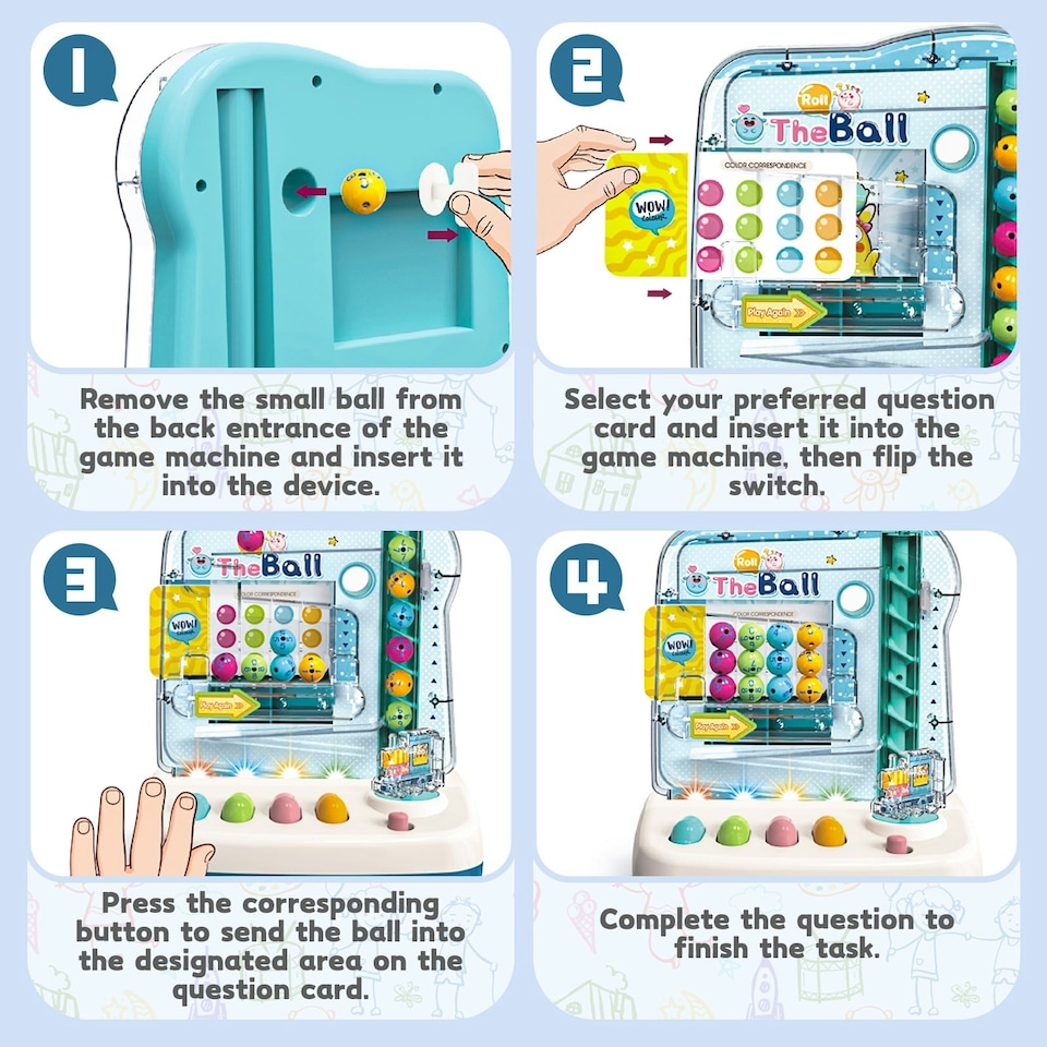 image 1 of Interactive Ball Roll Toy with Music, Lights & Sound - Blue Educational Puzzle Game for Kids