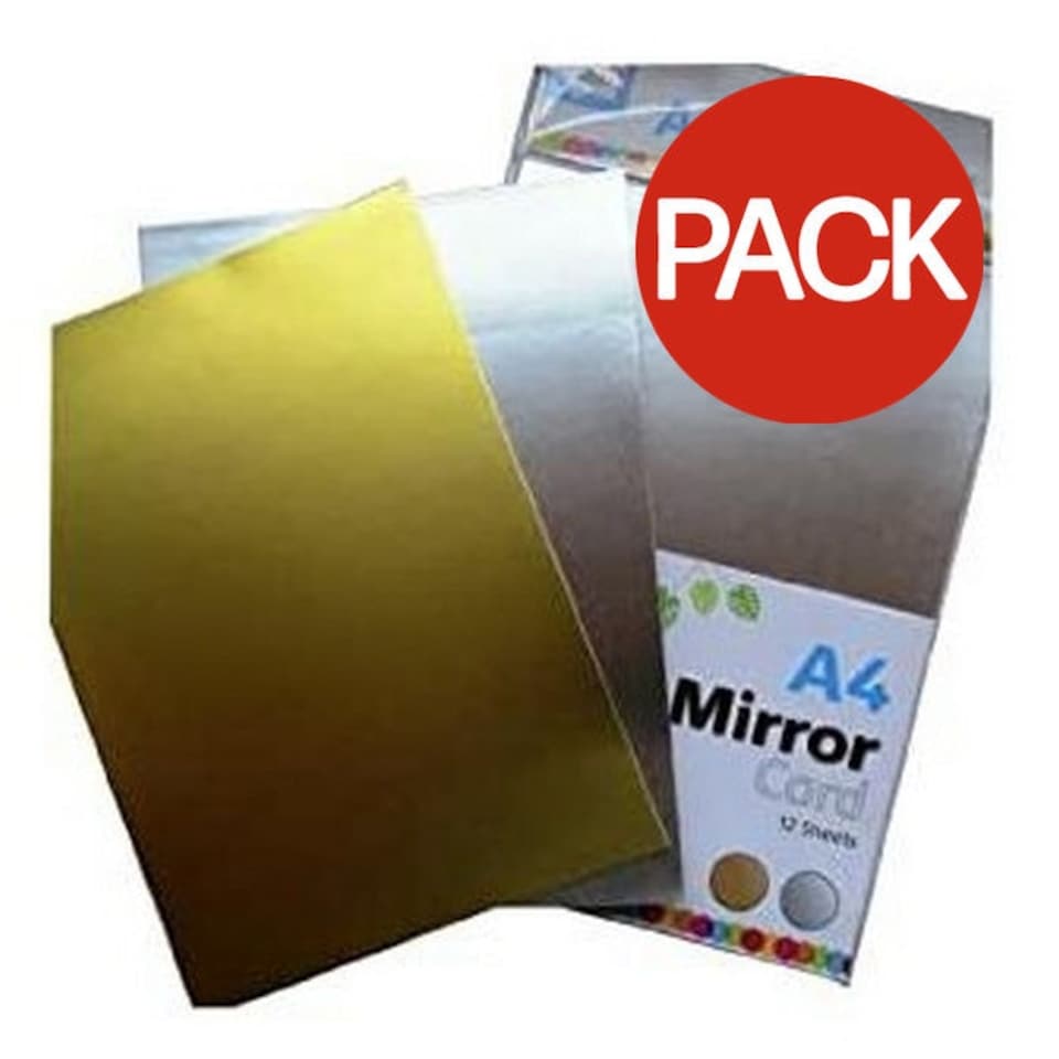 Anker Mirrored Card Stock (Pack of 12) - Gold/Silver - One Size