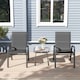 image 9 of Outsunny Garden Bistro Set, 3 Piece Garden Furniture Set with Stackable Armchairs and SPC Board Coffee Table, Bistro Table and Chairs with Texteline Seats for Balcony, Porch, Black