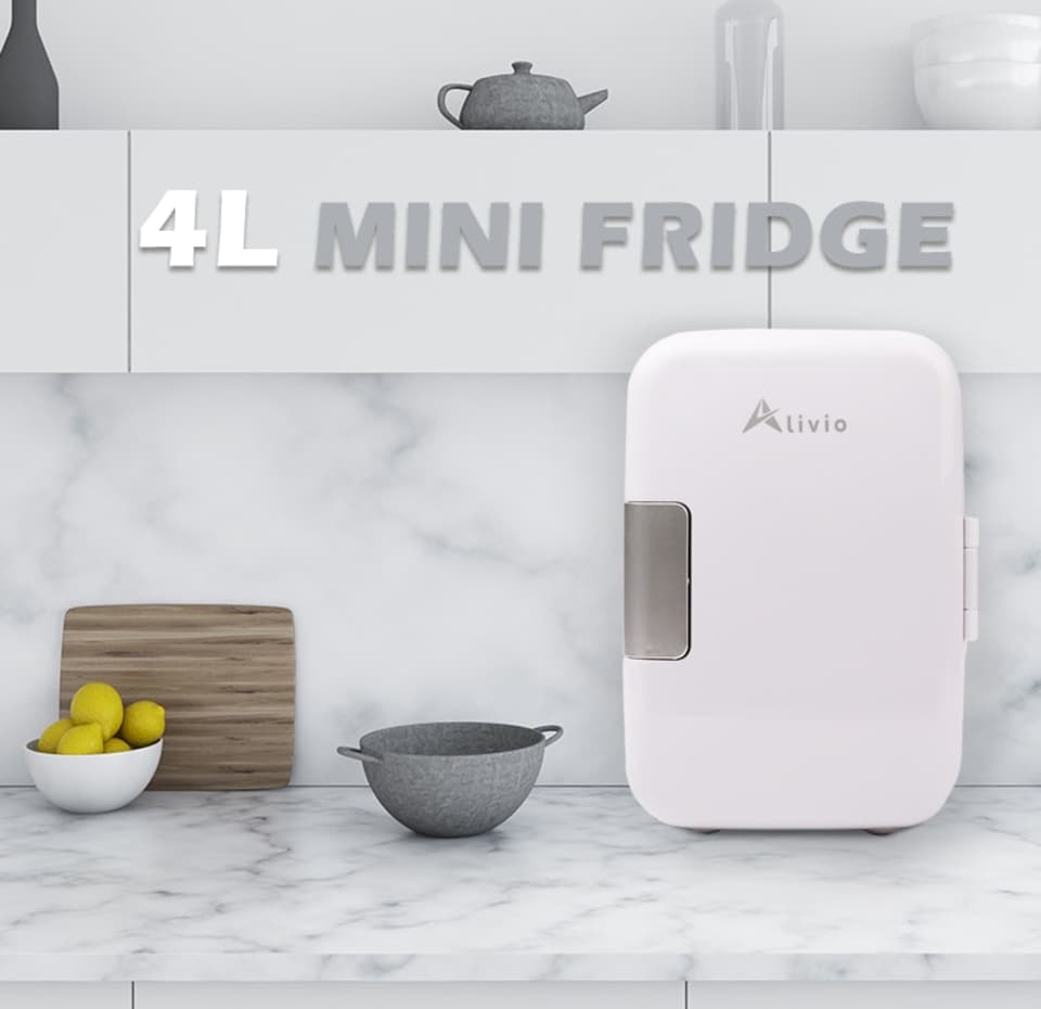 image 1 of Alivio White 4L Portable Mini Fridge