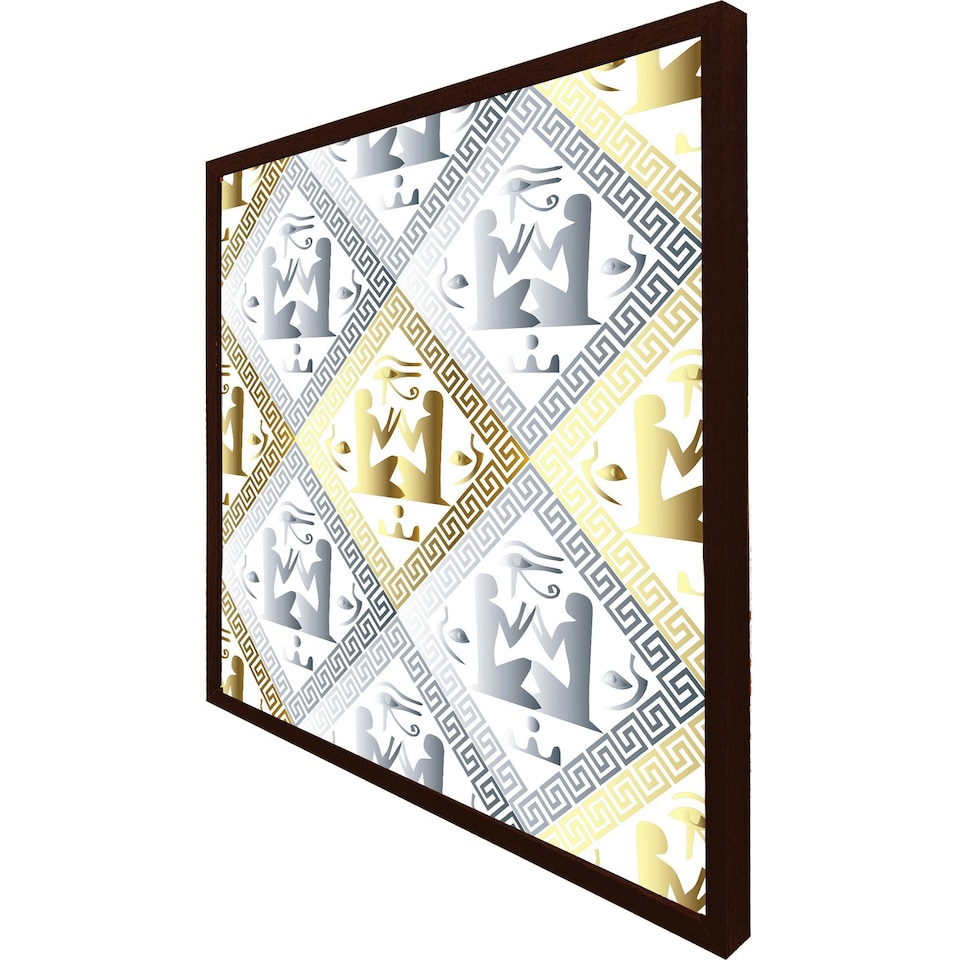 image 1 of Egyptian hieroglyphs in gold & silver (Picture Frame) Brown | XS