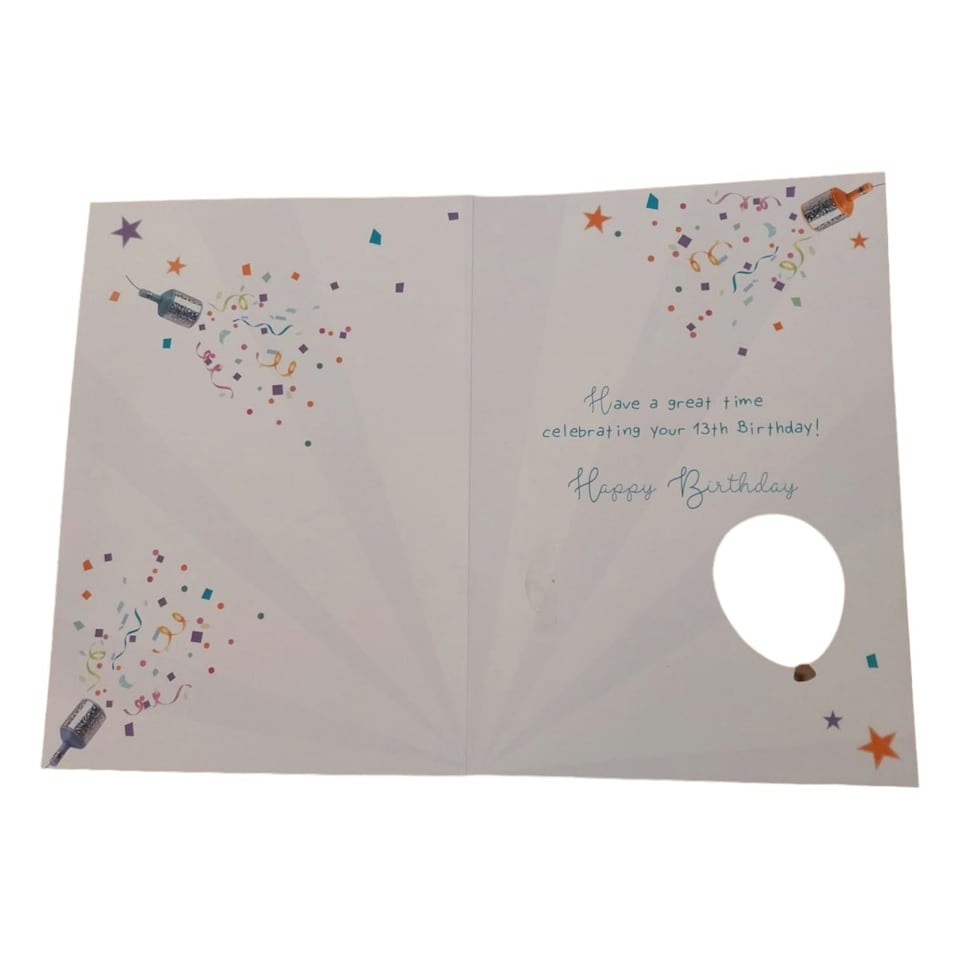 image 1 of Happy Birthday 13 Today Have Fun Balloon Boutique Greeting Card