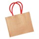 image 1 of Westford Mill Classic Jute Shopper Bag (21 Litres) - Natural/Bright Red - One Size