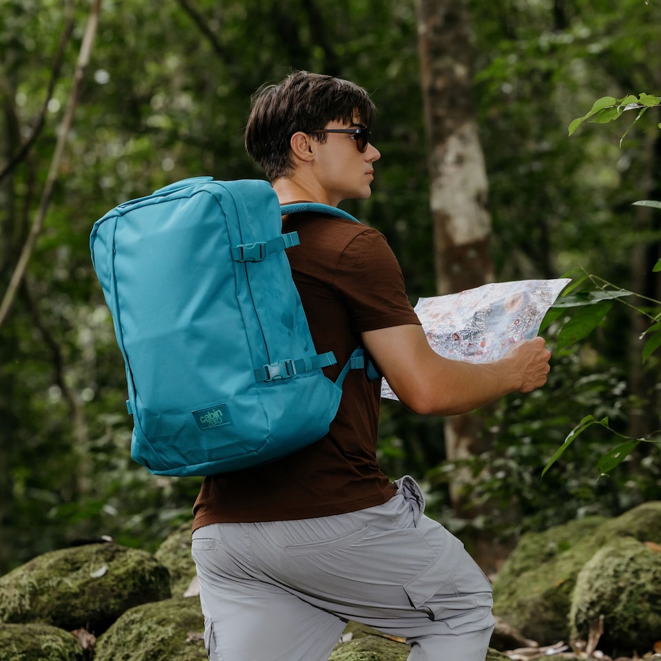 image 1 of CABINZERO Classic Cabin Backpack 44L, Lightweight for Spontaneous Trips, Ideal for Winter Gear & Long Trips | Blue | Aruba Blue