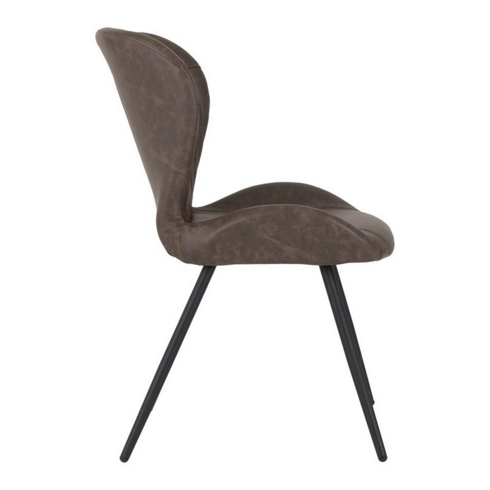 image 1 of Quebec Dining Chair (Pack of 4) - L62 x W51 x H90.5 cm - Brown Faux Leather | Brown