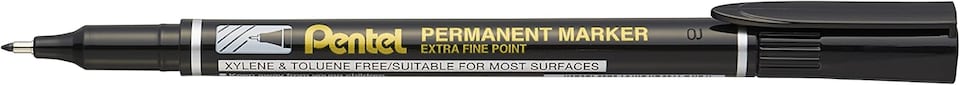image 1 of Pentel Permanent Markers Black Fine Bullet Tip 1mm Pack 12