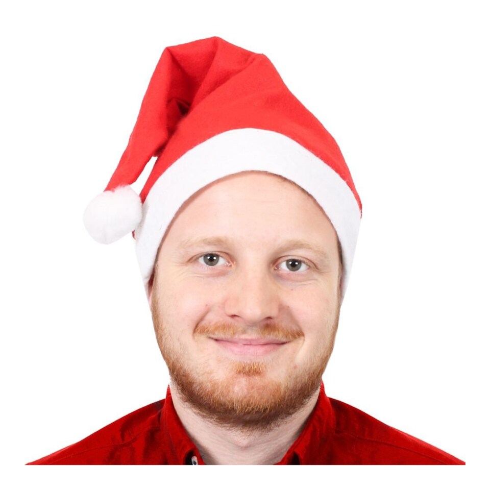 image 1 of Pack of 12 Classic Felt Santa Hats | Red | 12