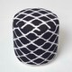 image 3 of Homescapes Circular Blue and Natural Colour Ikat Round Footstool