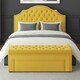 image 3 of 90cm Duke Ottoman Storage Box -Upholstered Blanket Box - Mustard Gold Plush Velvet Multifunctional Storage Box
