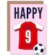 image 1 of Football Strip Kit Red White Jersey Age 9 Year Old Child Kids 9th Birthday Card