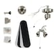 image 2 of ValueLights Scimitar 4 Way Silver Ceiling Fan Light