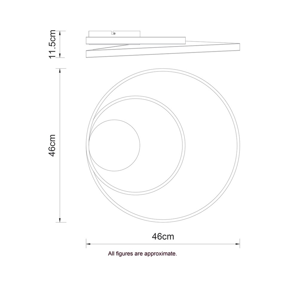 image 1 of COSYLYTE Alston Double Ring Integrated LED, Modern Ceiling Flush Light - Chrome | Chrome | 1