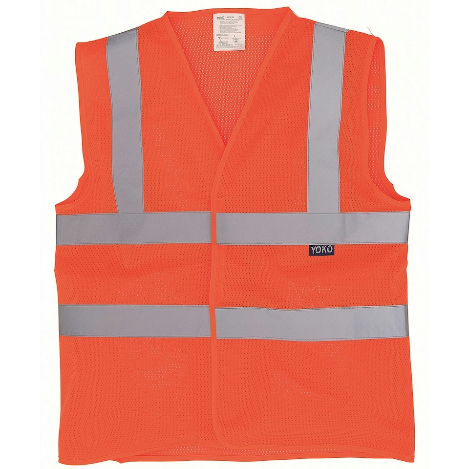 Yoko Unisex Adult Mesh Hi-Vis Vest - Orange - L