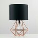 image 3 of ValueLights Modern Copper Metal Basket Cage Bed Side Table Lamp With Black Fabric Shade