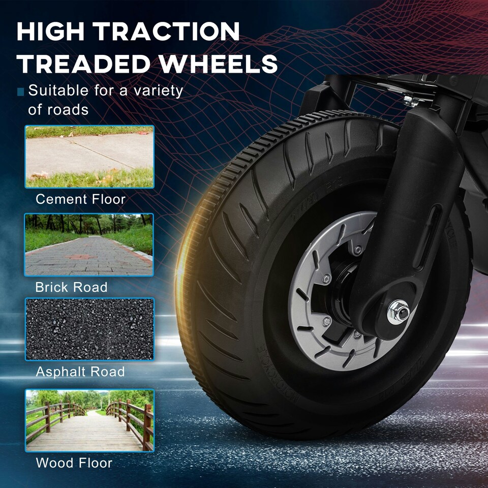 image 1 of HOMCOM 6V Kids Electric Ride-On Motorcycle w/ Siren, Horn, Headlights, Music