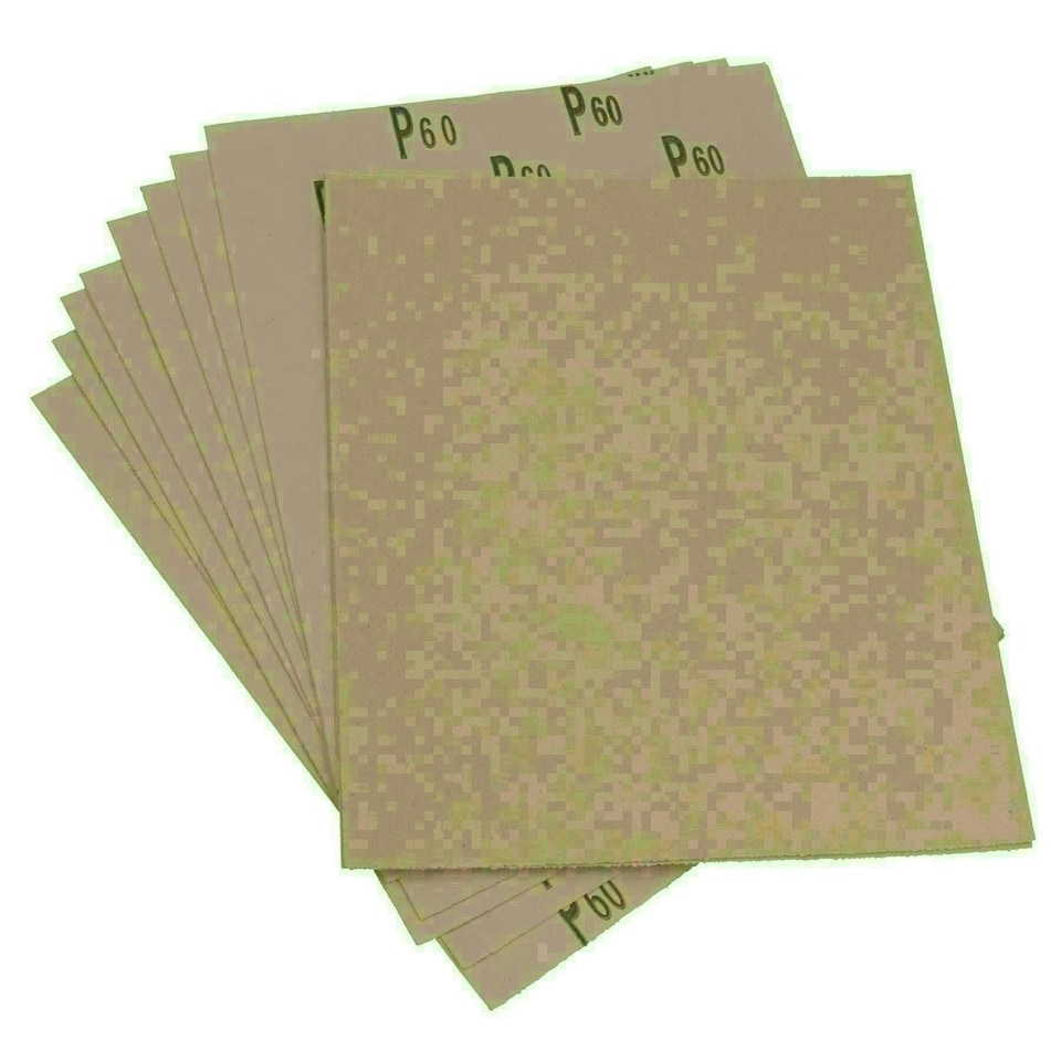 image 1 of 10pc Assorted Sandpaper Sanding Sheets For Metal Wood Plastic Coarse 60 Grit