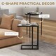 image 8 of HOMCOM C Shape Side Table w/ Wood-Effect Top Black