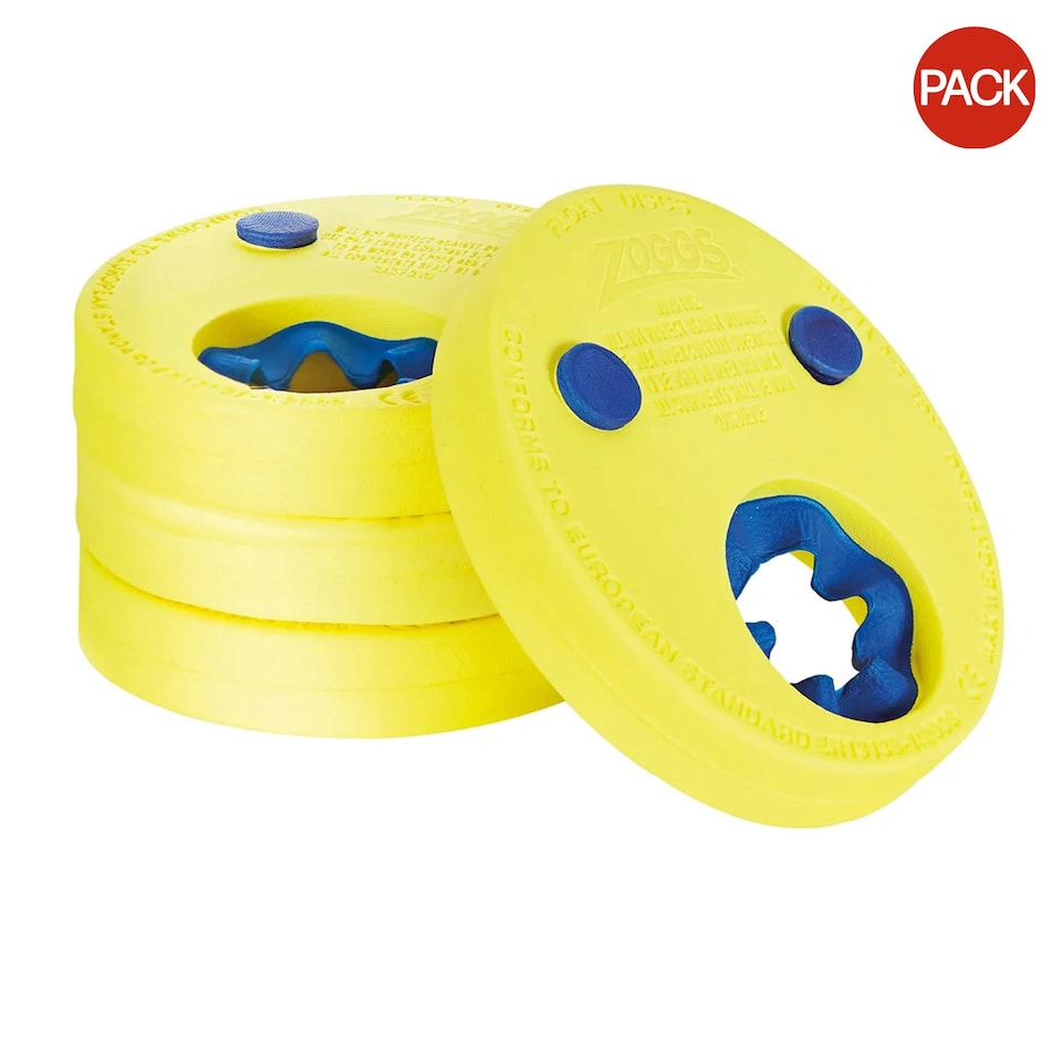 image 1 of Zoggs Childrens/Kids Float Discs Set (Pack of 4) - Yellow/Blue - One Size