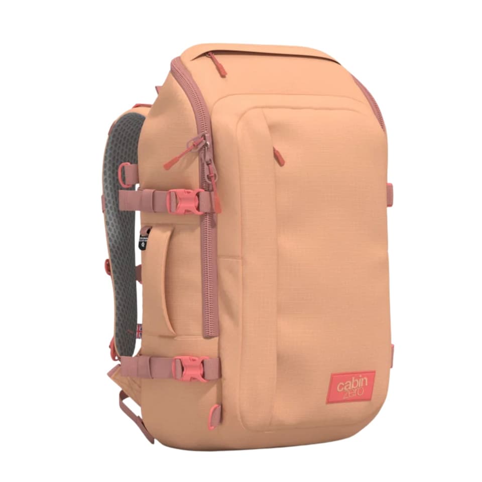 image 1 of CabinZero ADV Backpack 32L, Lightweight Travel Carry-On Backpack | Pink | Sunny Day