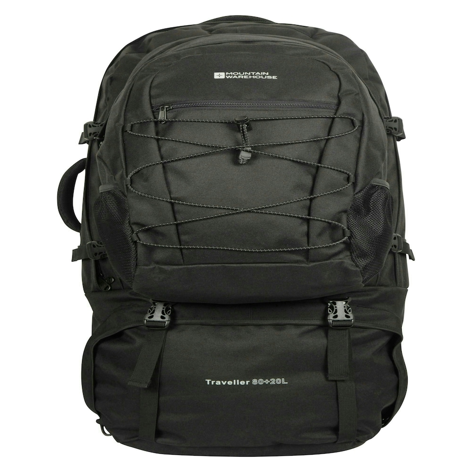 image 1 of Mountain Warehouse Traveller Rucksack Durable Hiking Travel Backpack - 80 L Black