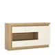 image 1 of Lyon 3 Door Glazed Sideboard in Riviera Oak/White High Gloss
