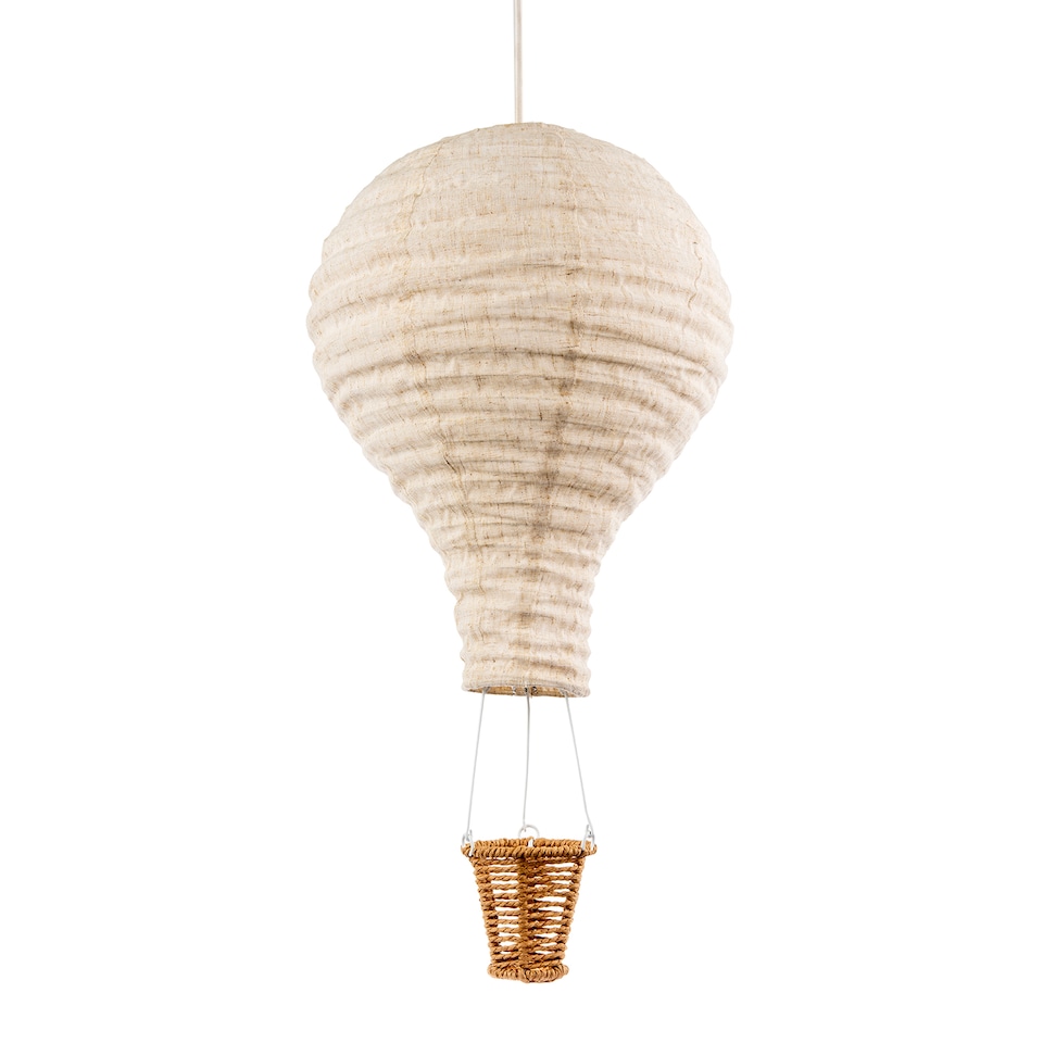 image 1 of Modern Hot Air Balloon Oatmeal Linen Easy Fit Pendant Lighting Shade