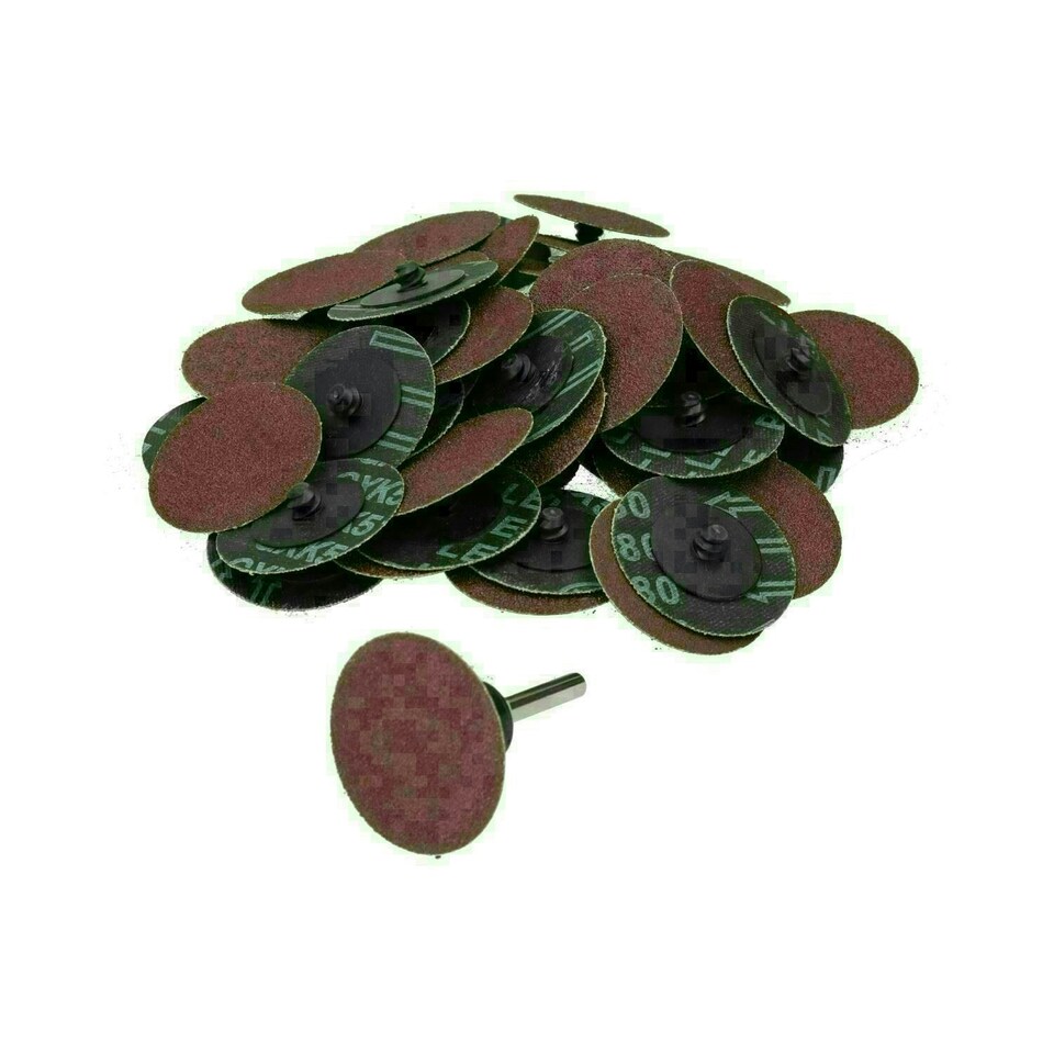 50mm Quick Change Rubber Backing Pad Adapter + 50pc 80 Grit Sanding ...