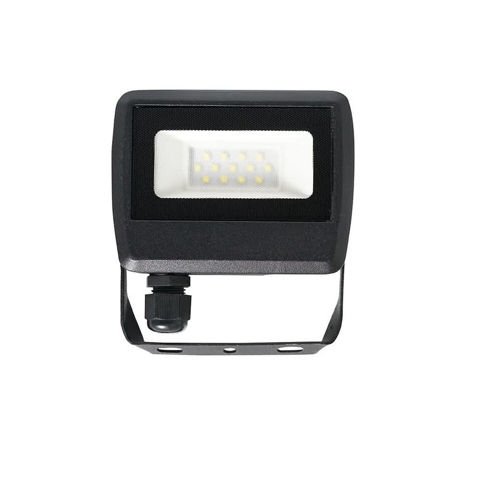 image 1 of ValueLights LED 10w IP65 Black Outdoor Garden Flood Wall Light In Cool White