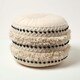 image 1 of Homescapes Sahara Cream & Black Macrame Tufted Boho Pouffe