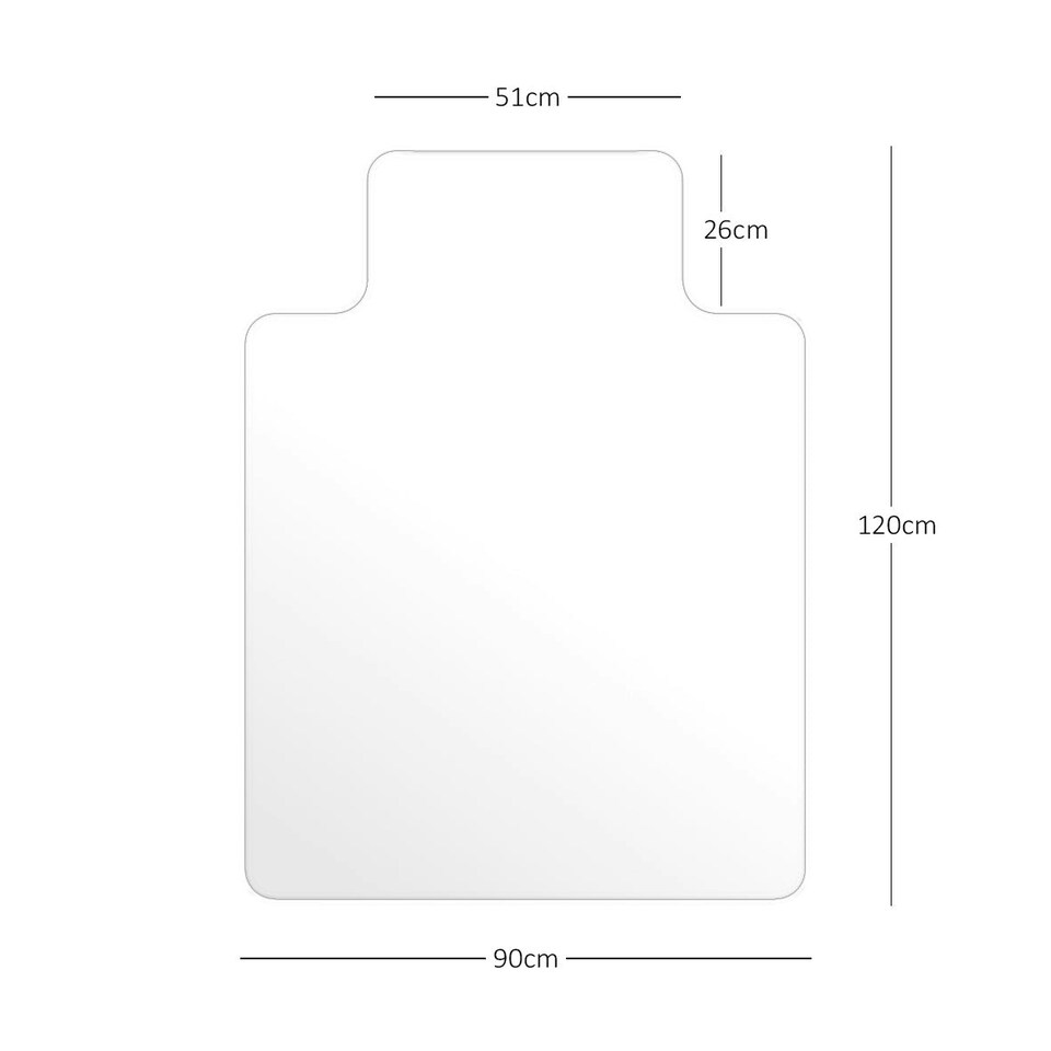 image 1 of Chair Mat for Hard Floors - 90x120cm with Lip