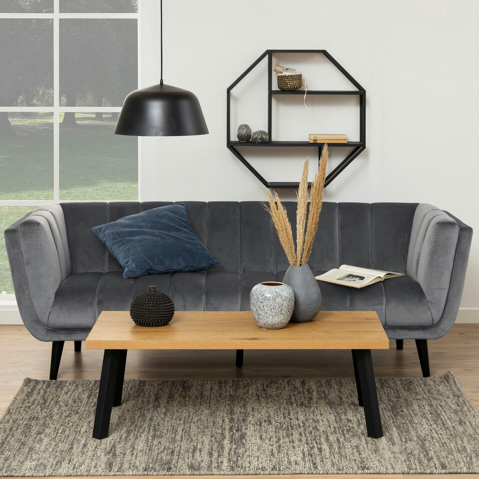 image 1 of Seaford Octagonal Metal Wall Shelf in Black