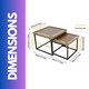 image 9 of 2PC Industrial Square Nesting Coffee Tables Rustic Brown Brown