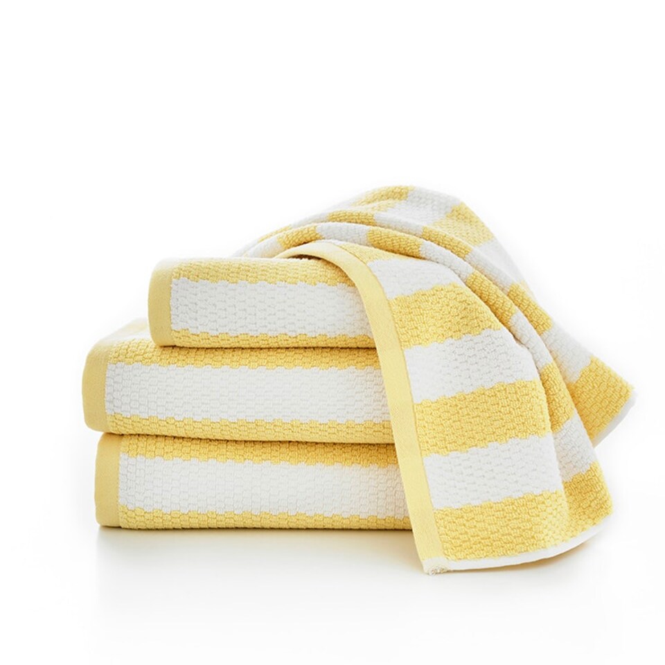 image 1 of Boston 100% Cotton Striped Towels by Lobster Creek – Luxurious, Absorbent, 550 GSM, Yarn-Dyed, Coastal Design Silver | White | Bath towel