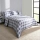 image 2 of OHS Reversible Coverless 10.5 Tog Soft Plush All Year Round Duvet Cover and Pillowcase Bedding Set Grey | Grey Gingham | King