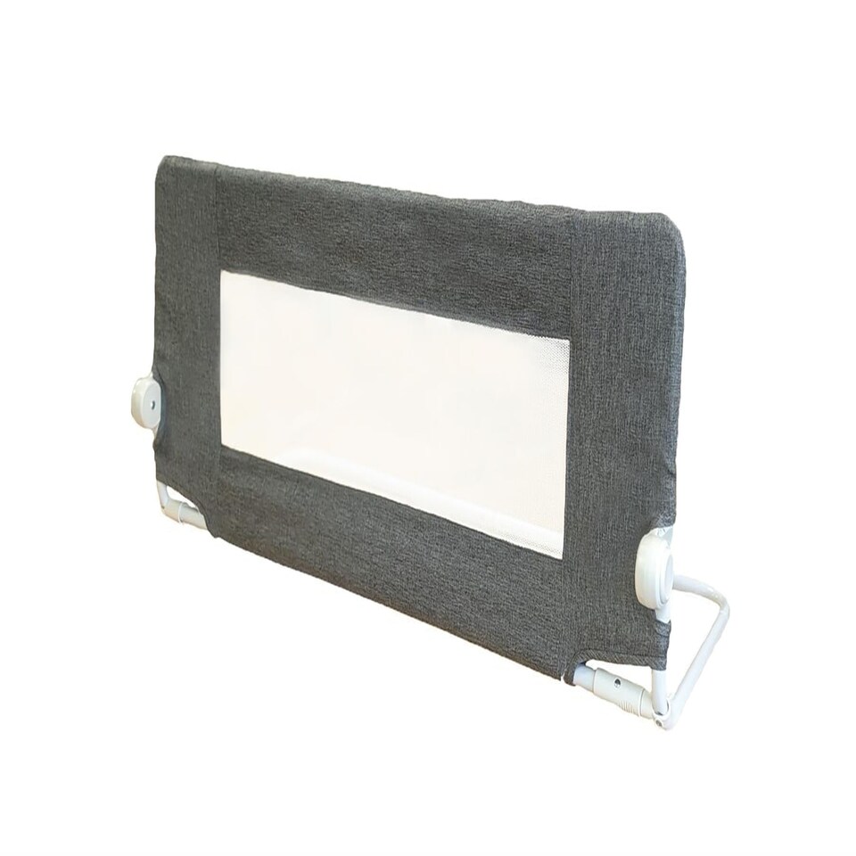 image 1 of Safetots Deluxe Soft Touch Denim Extra Wide Bed Rail, Grey 140cm Wide x 50cm Tall, Toddler Bed Guard For Safety