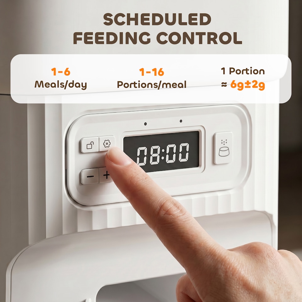 image 1 of PawHut Automatic Cat Feeder Timed Portion Control 4L
