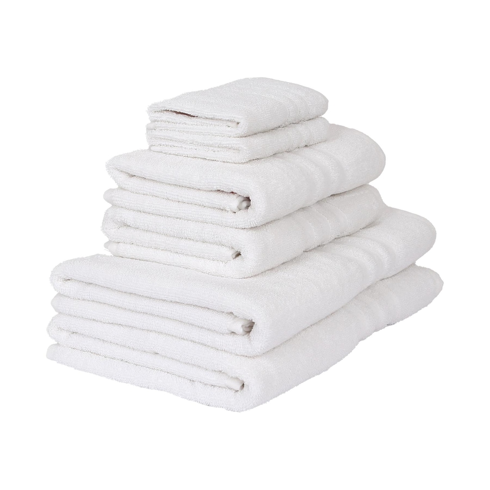 image 1 of Nicola Spring 6pc Cotton Towels Set - 135cm x 70cm - White