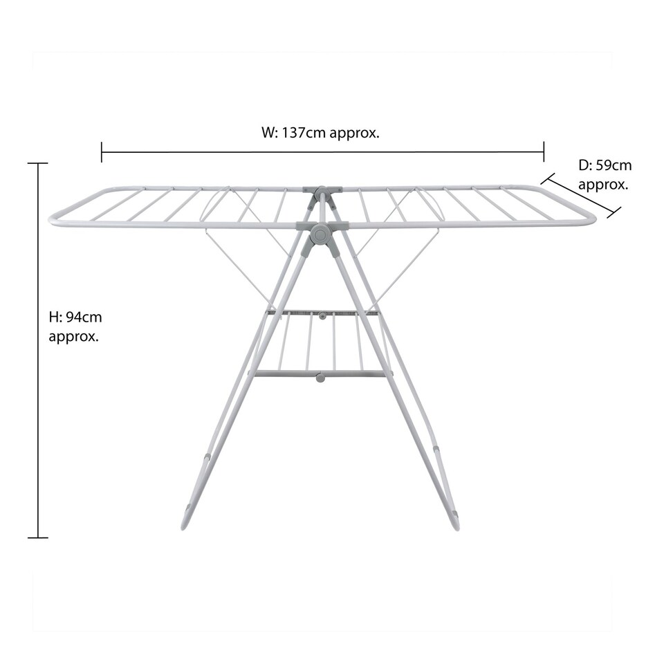 image 1 of JVL Strong Winged Clothes Drying Airer - 12M, White