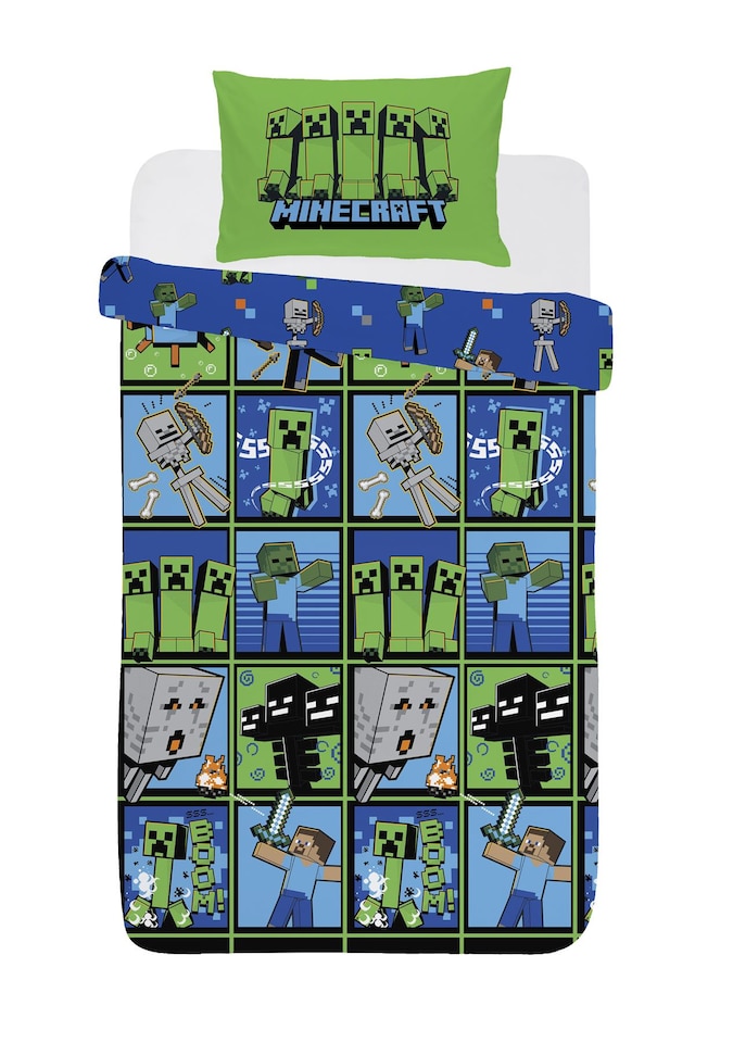 image 1 of Minecraft Duvet Cover Set Multi | Green | Multi | Single