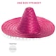 image 8 of Pink Mexican Sombrero – Fancy Dress Fiesta Hat with Pom-Pom Trim Pink | 3
