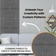 image 5 of NOVECRAFTO Decorative 3D Wall Panels (50cm x 50cm) Urban Brick Design PVC Cladding Panel | Grey | Matt Silver Grey | M | 6