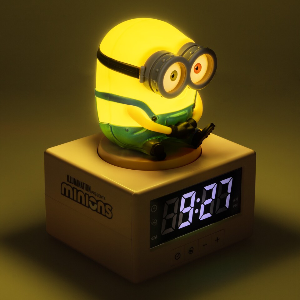 image 1 of Minions Icon Alarm Clock, Digital Clock with Alarm Function for Bedside or Desk, Character Bedroom Decor Gift, Paladone