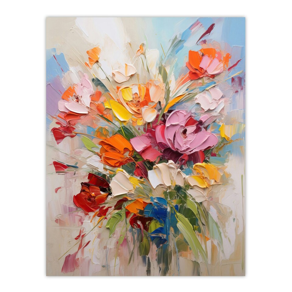 image 1 of Wildflower Explosion Bright Floral Wood Framed Wall Art Print