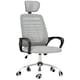 image 1 of Vinsetto Mesh Office Chair, Computer Chair with Rotatable Headrest, Grey
